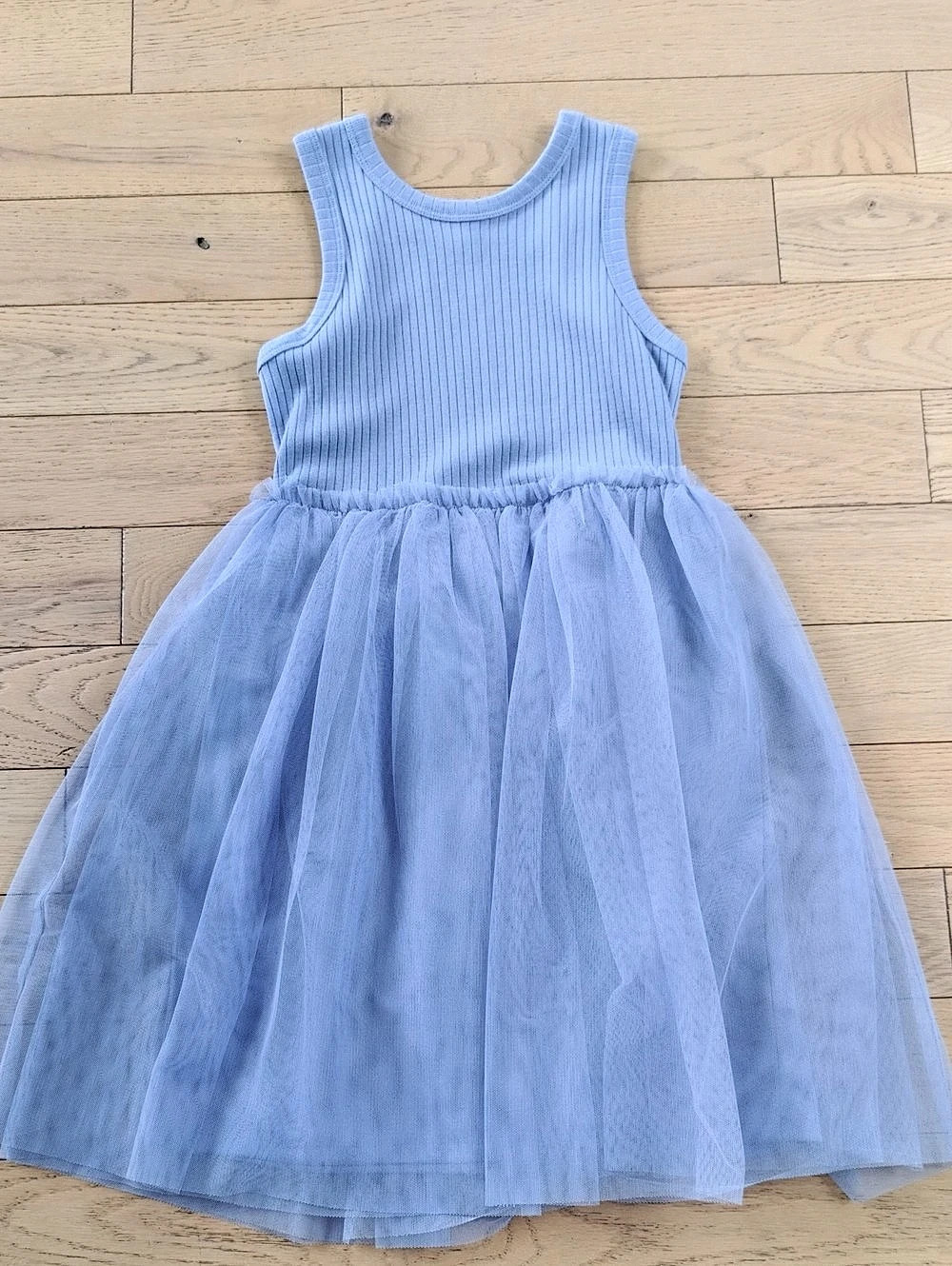 wonder nation Girls Ribbed Tutu Dress Blue Size Medium